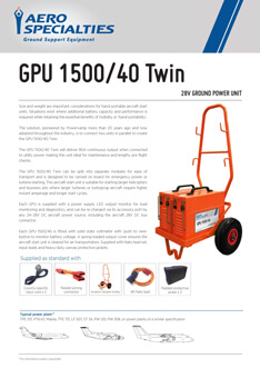 AERO Specialties - GPU 1500/40 Twin Data sheet