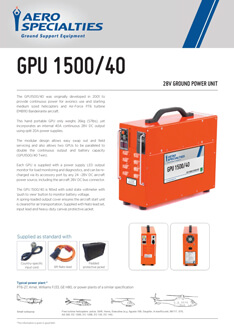 AERO Specialties - GPU 1500/40 Data sheet