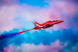 Red arrow in flight