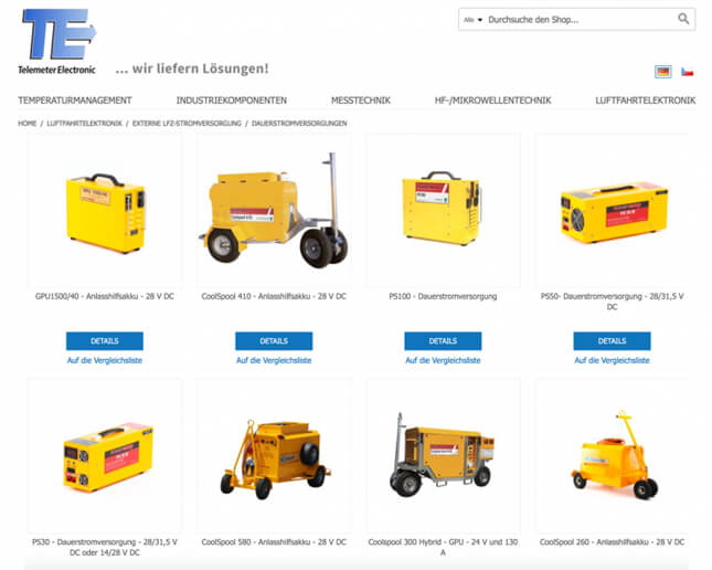 Telemeter Electronic Website with Powervamp products