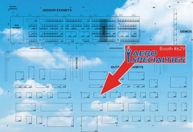 Aero Specialties Floor plan International Airport GSE Expo Booth 629